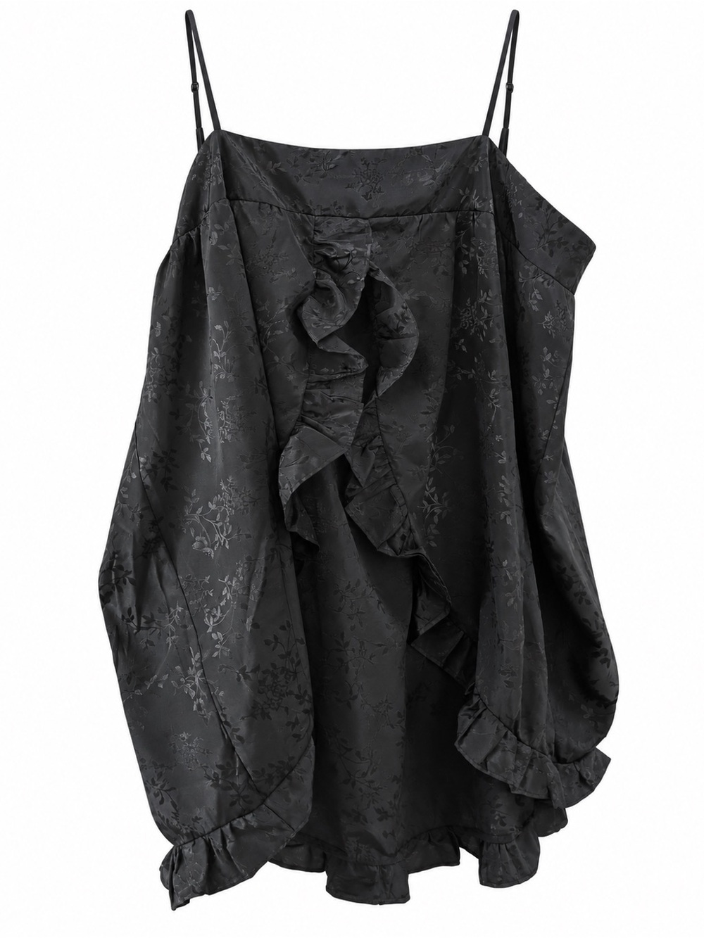 Vintage Ruffled Satin Off-Shoulder Women's Top